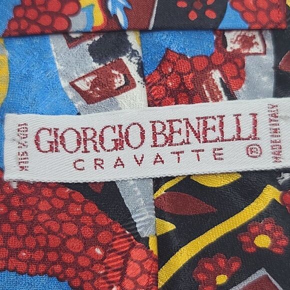 Giorgio Benelli 100% Italian Silk Colorful Neck Tie - Picture 4 of 5